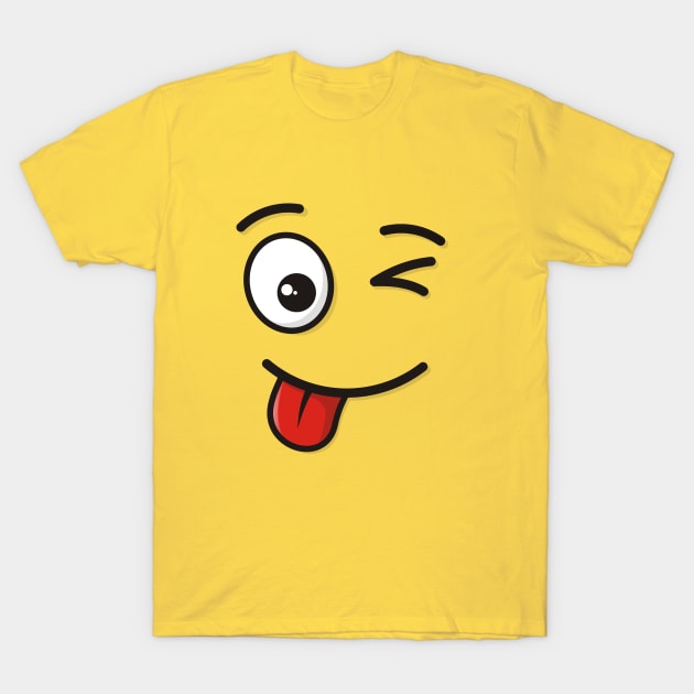 Face with Stuck-Out Tongue and Winking Eye T-Shirt by sifis